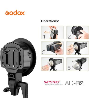 Godox AD-B2 Dual Power Twin Head Bowens Mount for 2 Godox AD200/AD200 Pro - 400W Power Output - Buy Online on GoSupps.com