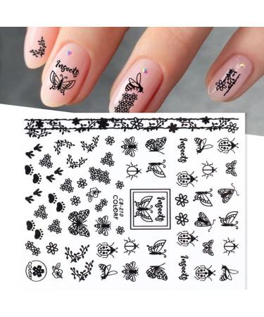 8 Sheets Butterfly Nail Art Stickers 2022 | Flower Decal Decoration Supplies | Self-Adhesive 3D Designs for Acrylic Nails - Buy Online on GoSupps.com