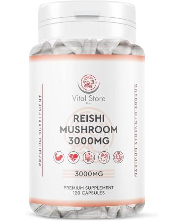 Reishi Mushroom Extract 3000mg - 4 Month Supply - 120 Vegan Capsules - Buy Online on GoSupps.com