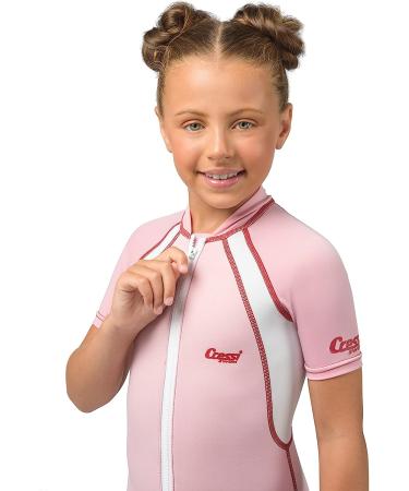 Cressi Kids Neoprene 1.5mm Short Sleeve Swimsuit - Large Pink | Ages 2-10 | Boys & Girls | Designed in Italy - Buy Online on GoSupps.com
