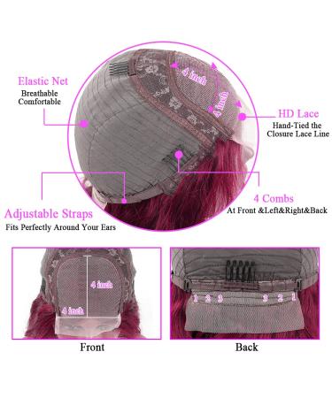 Shop Baluiki 22 Burgundy Body Wave Lace Front Wig - 4x4 Lace Closure, 180% Density Human Hair for Black Women - Buy Online on GoSupps.com