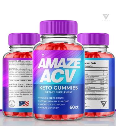 Amaze ACV Keto Gummies for Weight Loss - 5 Pack with Apple Cider Vinegar for Women | Oprah Winfrey Approved | 300 Gummies - Buy Online on GoSupps.com