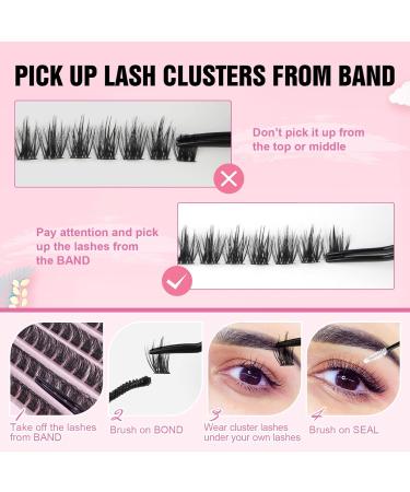 Parriparri Cluster Lashes Kit 120pcs Manga Individual D Curl Lashes Extensions 8-16mm Wispy False Eyelashes Kit with Bond, Seal, and Glue - Buy Online on GoSupps.com