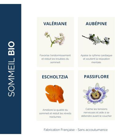 Sommeil Bio Compl ment Alimentaire Naturel avec Aub pine Passiflore et Escholtzia 60 G lules Fabriqu en France - Buy Online on GoSupps.com
