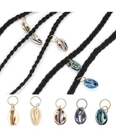 24 PCS Electroplated Shells Hair Jewelry for Women - DIY Hair Braiding Dreadlocks Accessories in 8 Colors - Buy Online on GoSupps.com