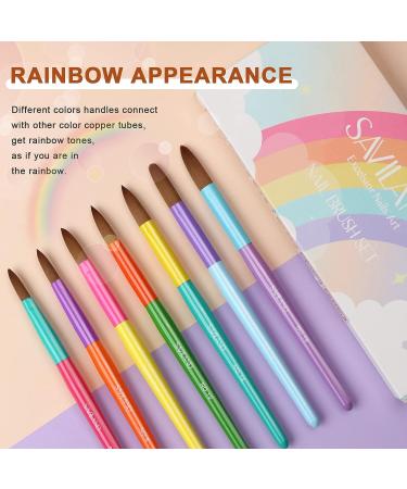 Saviland 7PCS Acrylic Nail Brush Set for Nail Art Powder Extension - Sizes 6/8/10/12/14/16/18 - Buy Online on GoSupps.com