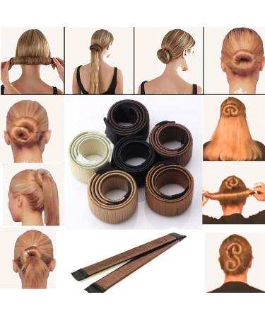 Hairstyling Tool - Twist Bun Maker Hair Donut & Clips | Bearlink Dark Brown - Buy Online on GoSupps.com