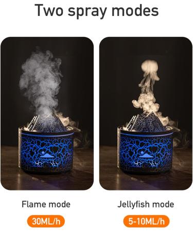 Vulcan Diffuser for Essential Oils - Quiet Flame USB Humidifier with 2 Modes | Waterless Aromatherapy & Automatic Shutdown - Perfect Black Decor - Buy Online on GoSupps.com