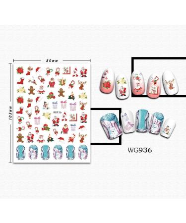 KALEFUL Christmas Nail Stickers 12 Sheets Self-Adhesive Nail Decal Santa Claus Gnome Snowflake Snowman Elk Winter Nail Art Decoration Design Supplies - Buy Online on GoSupps.com