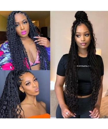 8 Packs Boho Bob Box Braids Crochet Hair 14 Inch - 3X Bohemian Goddess Box Braids in T1B-30 - Synthetic Braiding Hair Extensions for Black Women - Buy Online on GoSupps.com