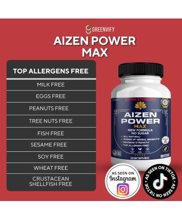 Aizen Power Max Extra Strength Maca Root Complex Organic Blend 60 Capsules Sugar-Free Vegan Gluten-Free (2) - Buy Online on GoSupps.com