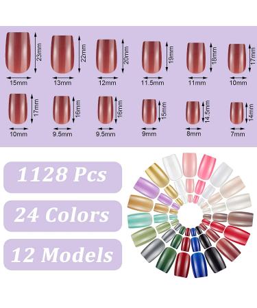 Maitys 1128 Piece Square Press On Nails Kit - Glossy Medium False Nail Set for Women (Multi Color) - Buy Online on GoSupps.com