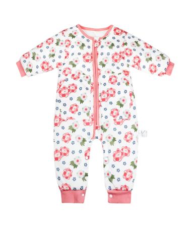 MOEMOE BABY Sleeping Bag with Legs 2.5 Tog Toddler Sleeping Bag with feet Winter Sleeping bag Baby Sleep Sack for Girls Flower XL XL (Length 97cm) 2.5 Tog Flower