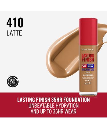 Rimmel Lasting Finish 35HR Foundation in 410 Latte - Buy Online on GoSupps.com