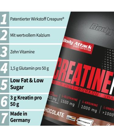 Buy Body Attack Creatine Protein Shake - Strawberry 2kg | 3G Creapure Wheypep Gluten-Free | International Shipping - Buy Online on GoSupps.com