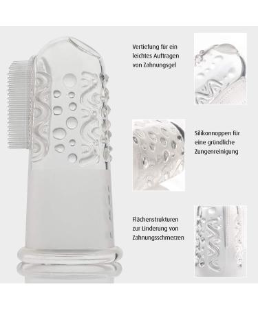 Reer 79249 Silicone Finger Toothbrush for Babies 2 Pieces Latex-Free Transparent - Safe & Gentle Oral Care - Buy Online on GoSupps.com