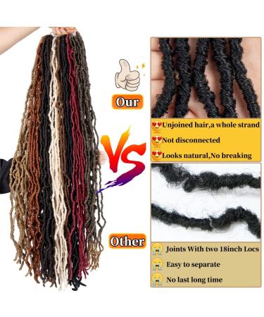 Goddess Locs Crochet Hair 18 Inch 7 Packs | 613 Blonde Faux Locs for Black Women | Soft Pre-looped Synthetic Hair Bundles by Bilisar Hair - Buy Online on GoSupps.com