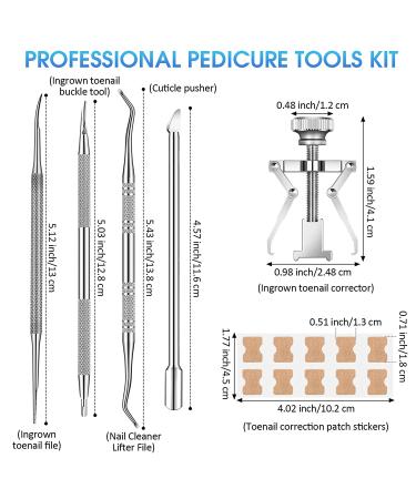Ingrown Toenail Tools Set - 58 Pieces for Correction, Treatment, and Relief | Toe Nail Correction Buckle, File, Cuticle Pusher, Patch Tape, Finger Holster | Professional Ingrown Toenail Solution - Buy Online on GoSupps.com