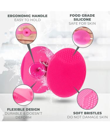 4 Pack Silicone Face Scrubbers - Exfoliating Facial Cleansing Brush Set for Women - Buy Online on GoSupps.com