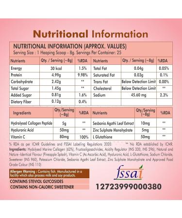 FYTT-IKA HEALTHCARE PRODUCTS Let It Glow Collagen Supplement for Men&Women L- Glutathione Vitamin C Sesbania Agati Extract Promotes Healthy Skin Hairs and Nails(Pineapple Powder Pack of 1) - Buy Online on GoSupps.com