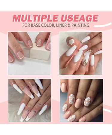 French Manicure Kit White Gel Liner & Jelly Pink Gel Nail Polish Set Soak Off UV Gel Nail Polish Set for French Tips White French Manicure Gel Polish for Nail Art DIY at Home Color: Peach Pink - Buy Online on GoSupps.com