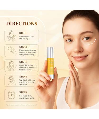 Retinol Eye Cream for Dark Circles - Rapid Under Dark Circles Wrinkles Eye Bags Puffiness Remover for Women and Men Temporary Firming & Tightening Treatment 0.66 fl oz (Gold) - Buy Online on GoSupps.com