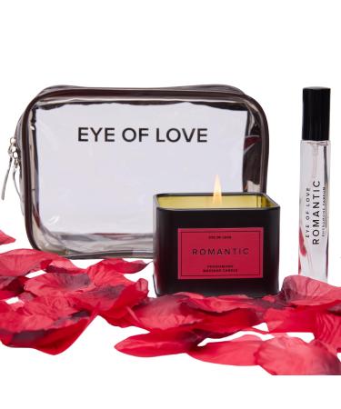Love in Transit Travel Set Romantic Pheromone Perfume & Candle with Rose Petals Travel Bag
