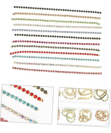 POPETPOP 1 Box Nail Art Accessories 3d nail art chains metal nail stud nail chain charms nail art chains jewelry punk nail art decoration Manicure Studs Zinc alloy Japanese do it yourself 13.1X5.5X1CM Colorful - Buy Online on GoSupps.com