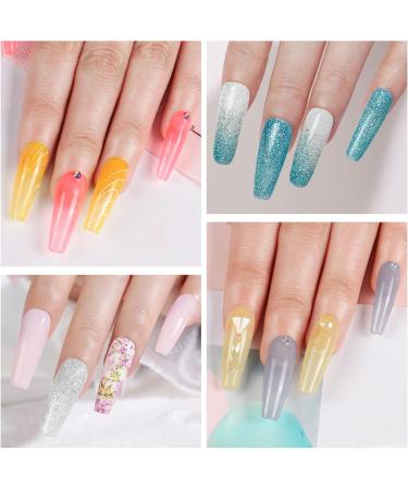 COSCELIA Nail Powder Set with Rainbow Colors and Nude Colors Acrylic Nail Decoration Powder Professional Starter Kit Nail Art DesignGift for Women Home and Salon Use - Buy Online on GoSupps.com