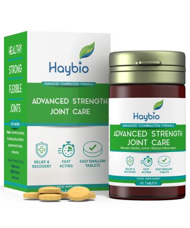 High Strength All Natural Fast Acting Joint & Muscle Pain Relief Supplement for Men & Women - Joint Care Tablets for Sciatica Back Knee & All Muscles - Contains Turmeric - 30 Quick Release Tablets 30 Count (Pack of 1)