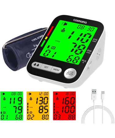 Automatic Blood Pressure Monitor for Home Use | Rechargeable Digital BP Machine with Large Display & Adjustable Arm Cuff - Dual User Modes - Buy Online on GoSupps.com