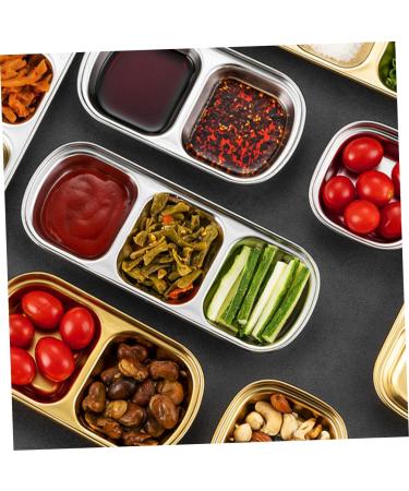 Milisten 3pcs Seasoning Dish Korean Seasoning Plate 304 Stainless Steel 20x8cm Gold - Buy Online on GoSupps.com