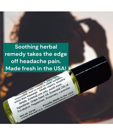 Urban ReLeaf Headache Soothing Roll-On - Natural Herbal Remedy for Headaches, Sinus Tension, Stress - Made in USA - Fast Relief - Buy Online on GoSupps.com