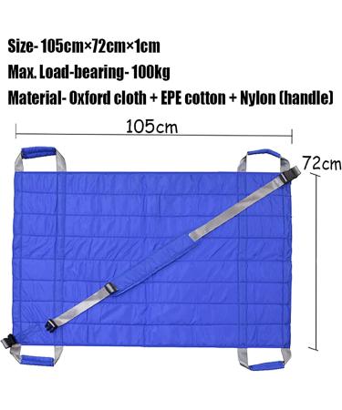 Positioning Bed Pad with Handles Incontinence Mattress Bedding Protector Liner for Hospital Bedridden Lift Moving Patient Elderly Seniors Turner Transfer Sling Home Nursing Blue - Buy Online on GoSupps.com