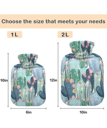 NAANLE 2L Hot Water Bottle with Floral Cactus Cover - Relief for Menstrual Cramps & Pain Heat & Cold Therapy - Buy Online on GoSupps.com
