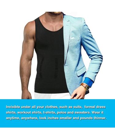 KOCLES Men's Compression Tank Top Body Shaper Vest - Abs Slimming Gym Shirt (Black, Medium) - Buy Online on GoSupps.com