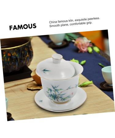 PRETYZOOM 1 Set Hand-Painted Cup Teacup Teaware Decoration Teapot Retro Ware with Lid Size Bowl White Covered - Buy Online on GoSupps.com
