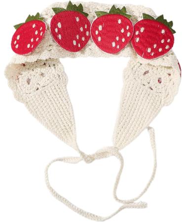 amangul Eye Catching Crochet Strawberry Hairband for Women Camping Travel Headband for Subculture Look Handmade Hair Scarf(Wide Brimmed Headban) - Buy Online on GoSupps.com