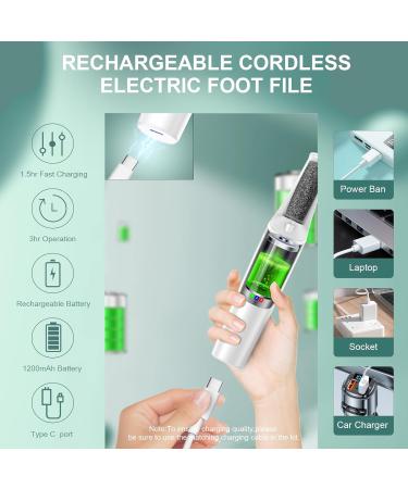 Electric Foot Callus Remover - Rechargeable Pedicure Kit with 3 Speeds 3 Rollers & Professional Foot Care Tool for Smooth Feet - Ideal Gift in Pearl White - Buy Online on GoSupps.com