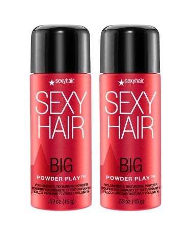 SexyHair Big Powder Play Volumizing & Texturizing Powder| Colorless on Hair | Fragrance Free | Instant Lift Powder Play Styling Powder| 0.53 oz (Twin Pack)