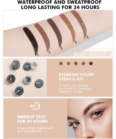 Eyebrow Stamp and Eyebrow Stencil Kit 16 in 1 Waterproof Brow Cream Stamping Eyebrow Gel Shaping Set Eyebrow Pomade Stamp Trio Kit Eyebrow Stamp Stencil Applicator Kit for Brow Makeup - Chocolate - Buy Online on GoSupps.com