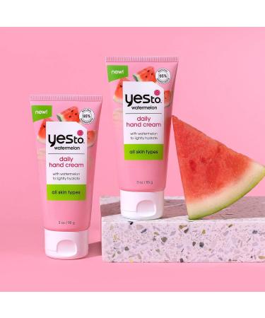 Yes To Watermelon Hand Cream - Hydrating & Creamy Texture, Instant Moisturization, Shea Butter & Antioxidants, Natural Vegan & Cruelty-Free - 3 Oz (2 Pack) - Buy Online on GoSupps.com
