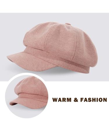 Womens Pink Cotton Newsboy Cap | Bakerboy Cabbie Gatsby Visor Beret Hat - Buy Online on GoSupps.com