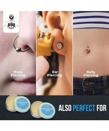 Premium Ear Stretching and Piercing Balm Double Pack 2 x 15 ml. Heal Protection Lubricate Caps Tapers & Expanders Shea Butter Auntie Eucalyptus Jojoba Hemp Oil and Beeswax - Buy Online on GoSupps.com