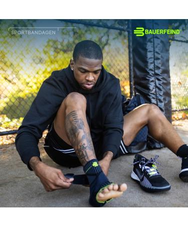 Bauerfeind Ankle Bandage Support for Sports - Unisex Right Black - Enhance Performance in Football Fitness & Running - Buy Online on GoSupps.com