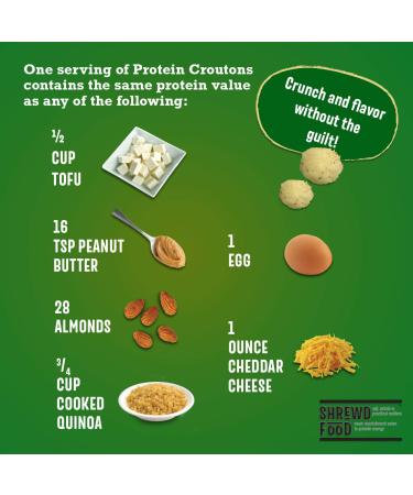 Shrewd Food Keto Protein Croutons - High Protein, Low Carb Snacks - Gluten Free, Real Cheese - 10g Protein, 2g Carbs, 60 Calories - Parmesan Herb (Pack of 10) - Buy Online on GoSupps.com