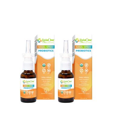 LiviaOne Nasal Spray All-Natural Plant Based Probiotic Sinus Spray 1 Fl Oz (Pack of 2)