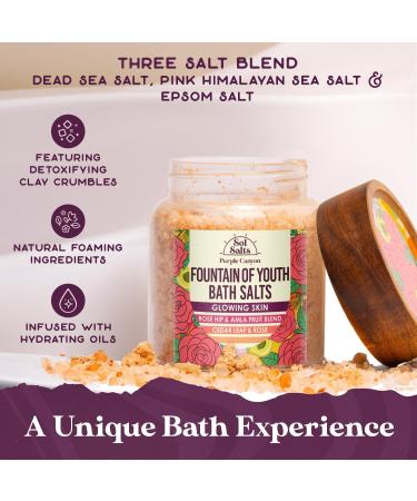 PURPLE CANYON SolSalts Fountain of Youth Bath Salts | Lavender Rose & Cedar Detox Soak with Epsom Salt for Glowing Skin - International Shipping Available - Buy Online on GoSupps.com