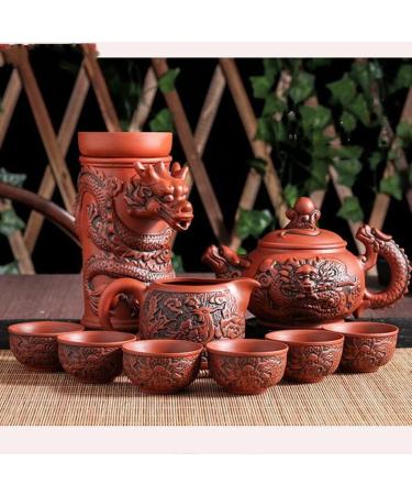 Teapot Zisha Tea Set Set Handmade Kettle Purple Clay Drinkware Suit Tieguanyin Travel (Color : As Shown Size : One Size) - Buy Online on GoSupps.com