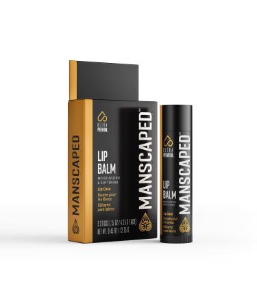 MANSCAPED® Lip Balm, Moisturizing and Soothing, Enriched with Vitamin E, Peppermint Oil and Eucalyptus Oil for Chapped Lips, Matte Finish (Pack of 3)